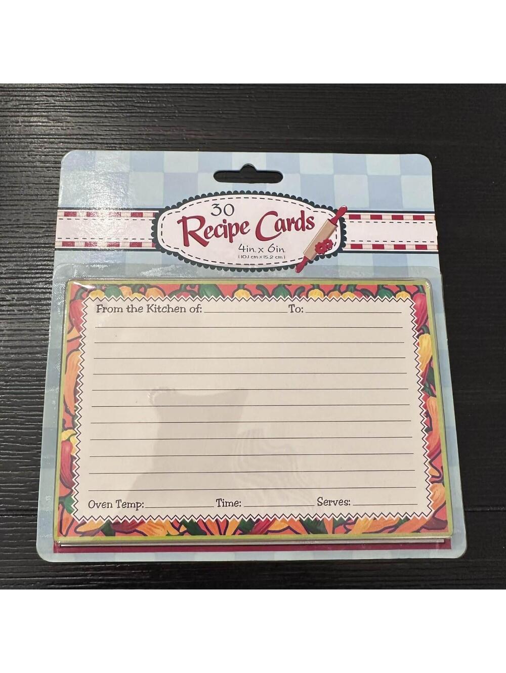 Recipe Cards 4x6 Pepper Kitchen Recipe Note Cards Set Of 30 New Sealed